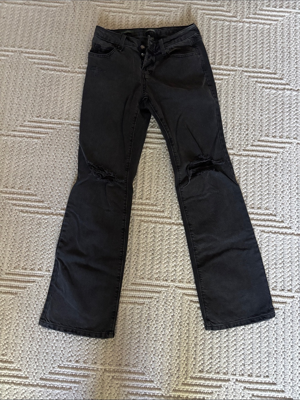 Wild Fable Low Rise Bootcut Jeans Black Distressed Size 4